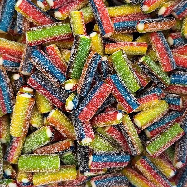 Bâtonnets acidulés miniatures multicolores