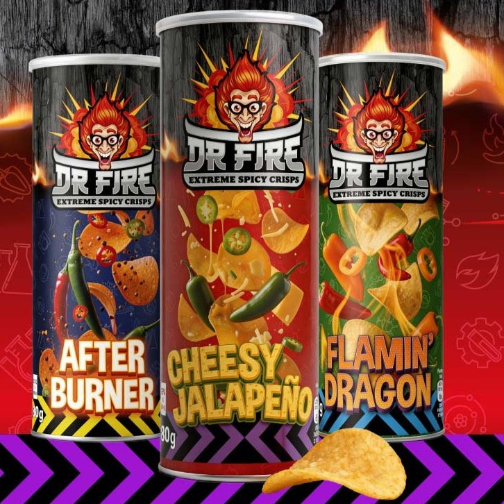 Dr. Fire Crisps Flamin Dragon 80 g.